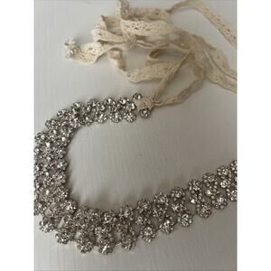 Handcrafted Bridal Rhinestone Wedding Belt Or Hair Band Bling Ribbon Bride